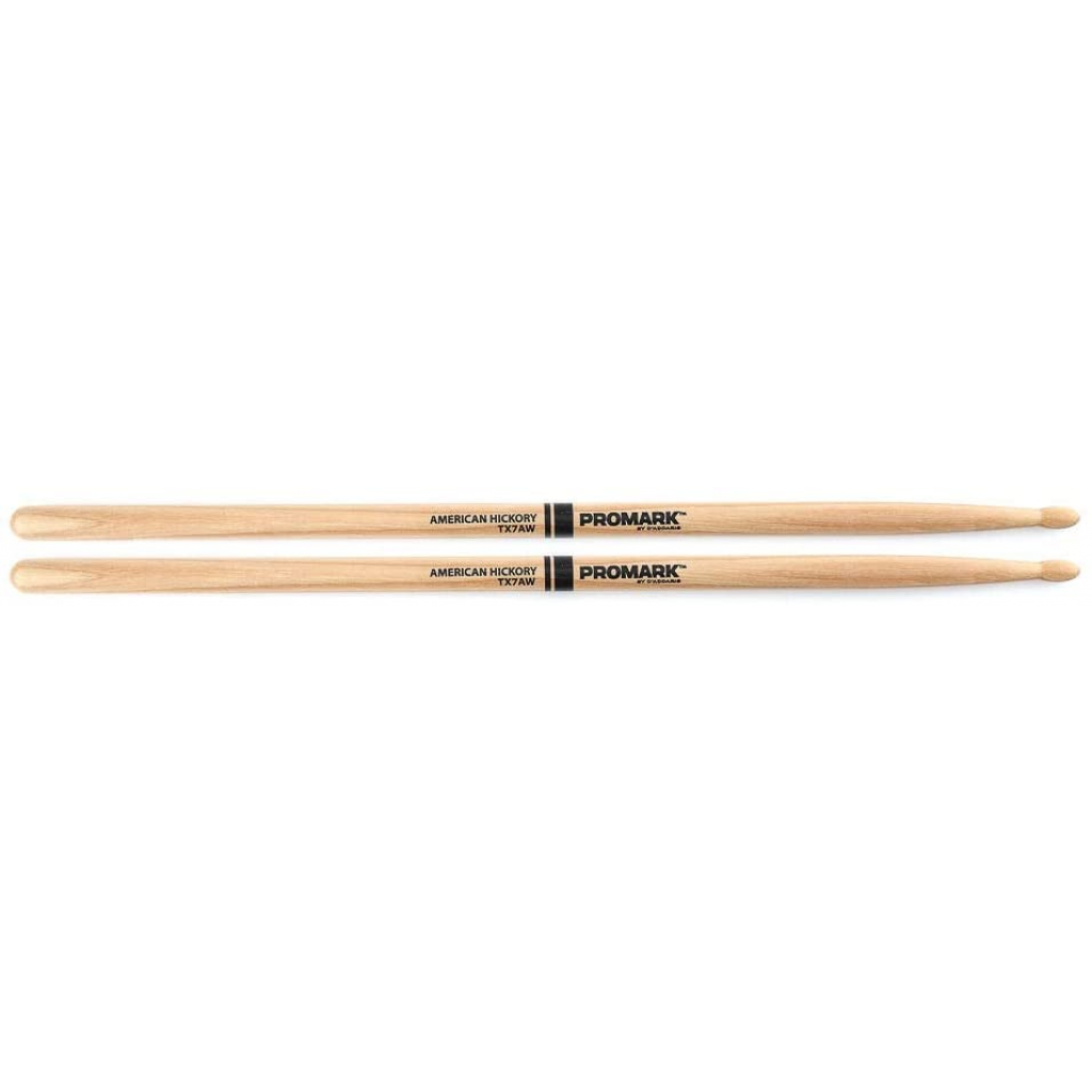 ProMark TX7AW 7A Hickory Drumsticks, Oval Wood Tip