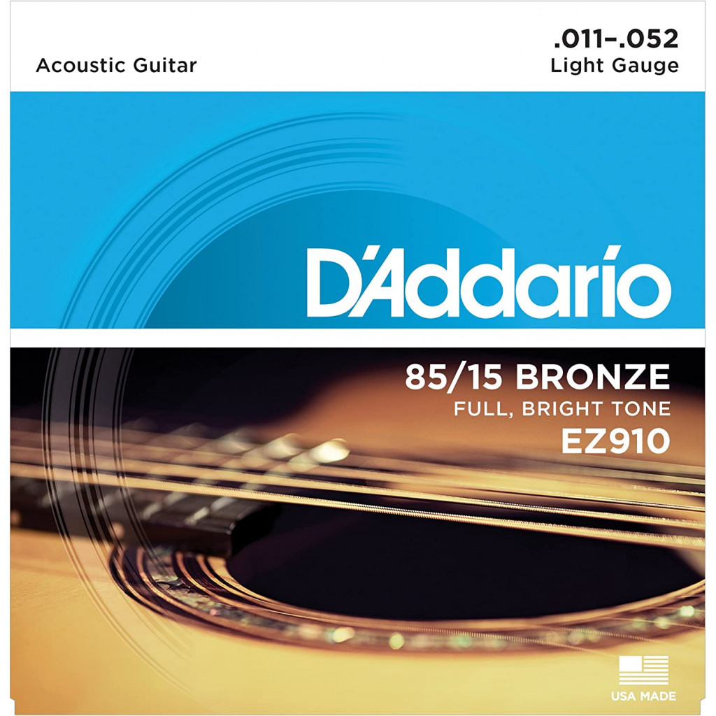 D’Addario EZ910 85/15 Bronze Acoustic Strings, Light, 11-52
