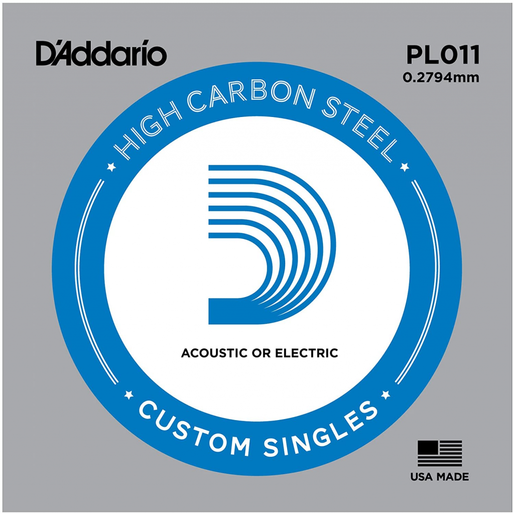 D'Addario PL011 Plain Steel Guitar Single String, .011