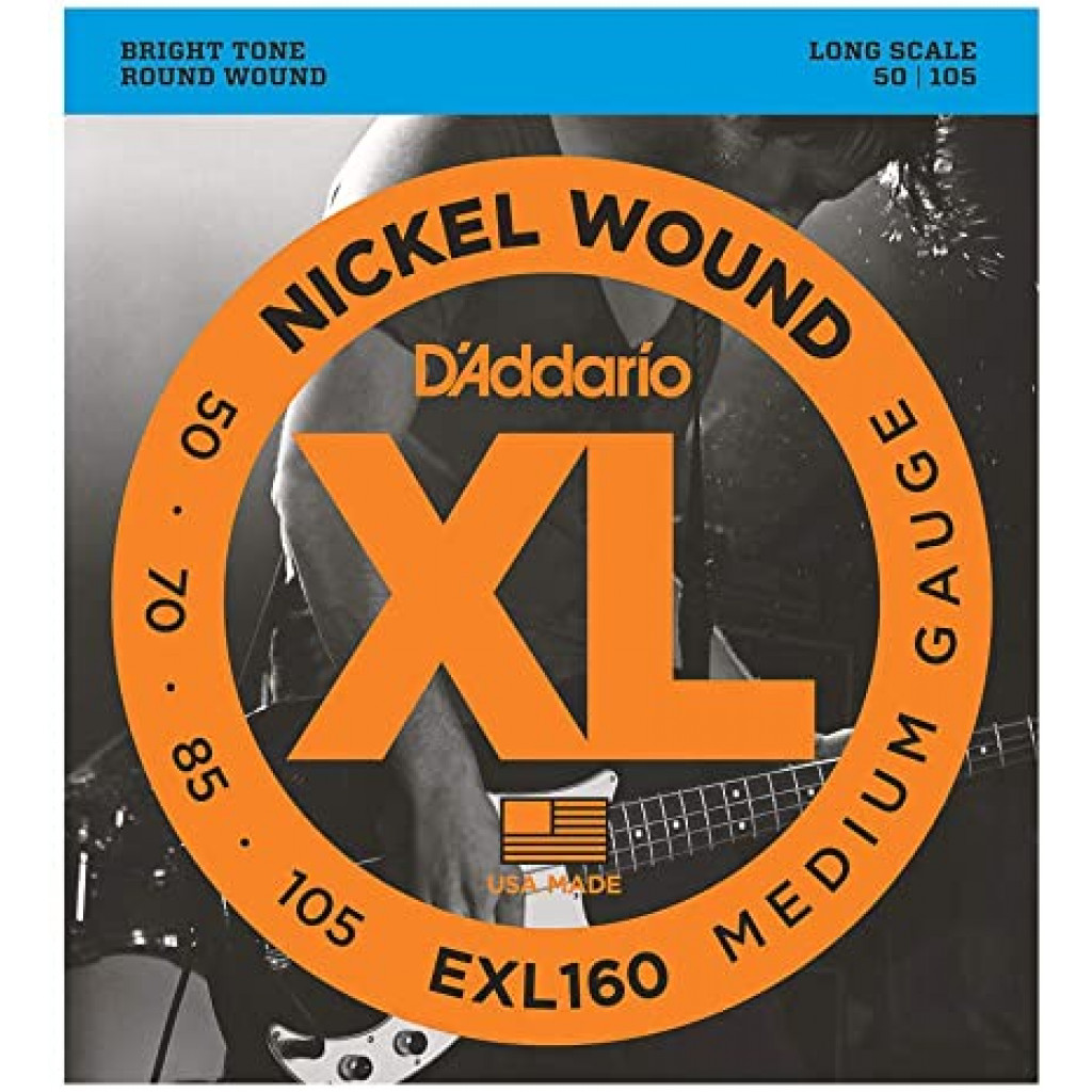 D'Addario EXL160 Medium Nickel Wound Long Scale Bass Strings - .050-.105
