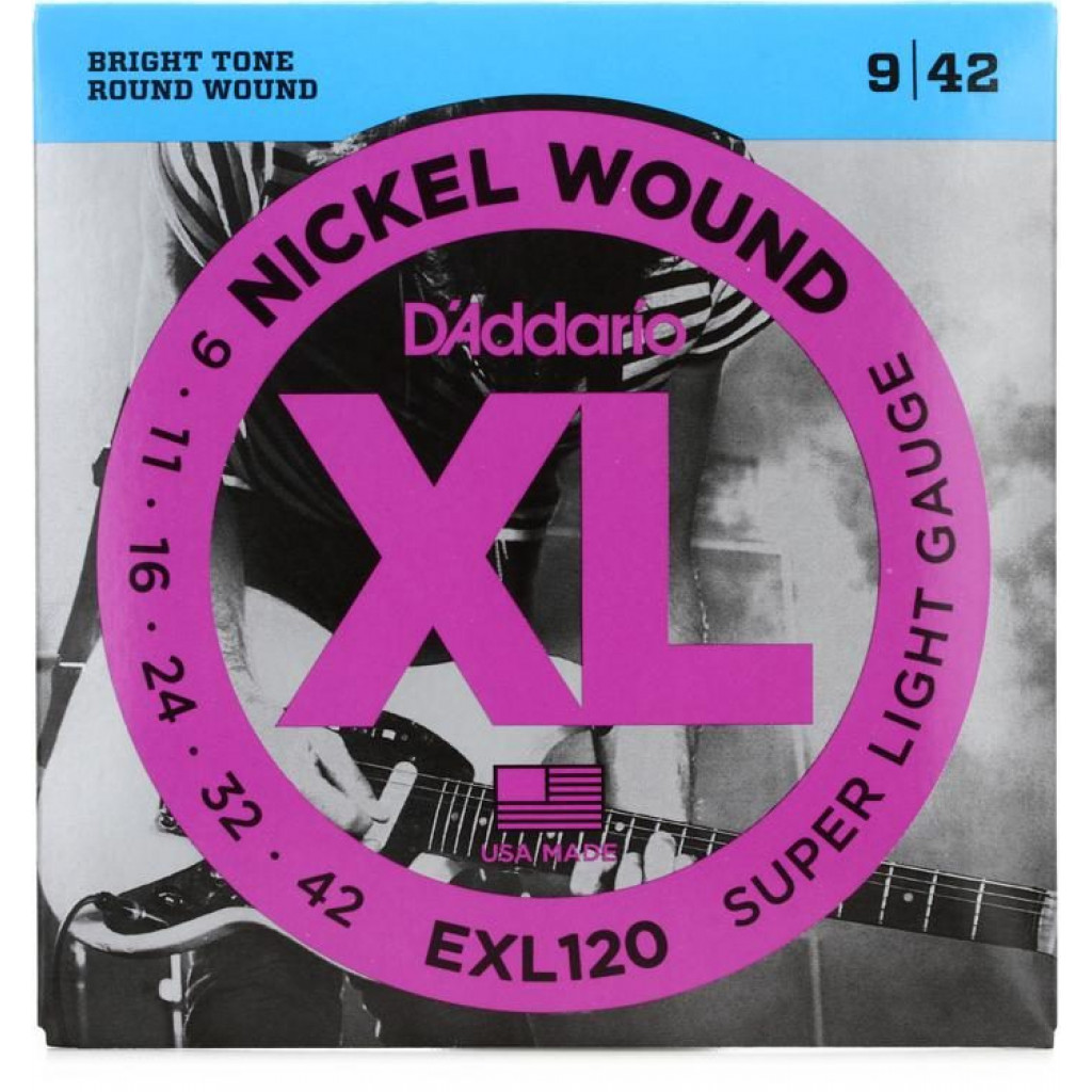 D'Addario EXL120 Nickel Wound Electric Strings -.009-.042 Super Light
