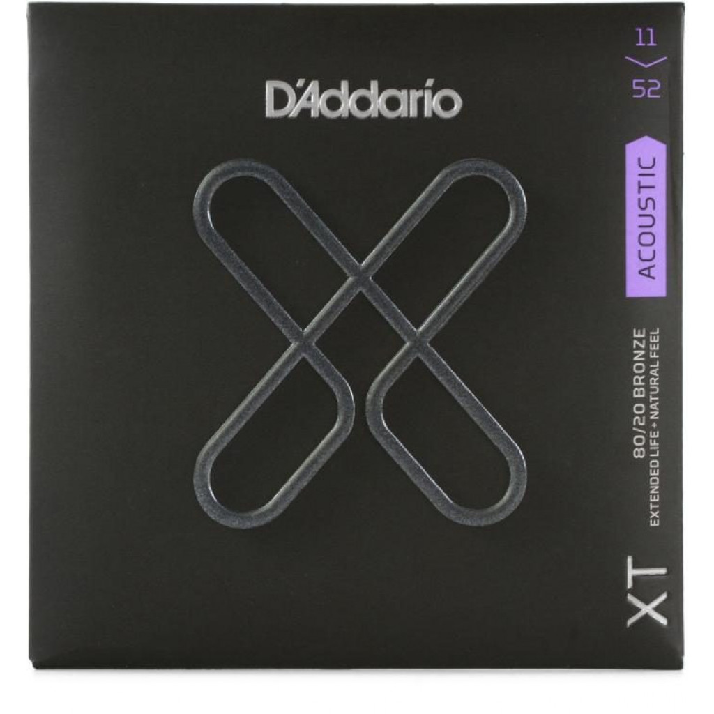 D'Addario XTABR1152 XT 80/20 Bronze Acoustic Guitar Strings -.011-.052 Custom Light