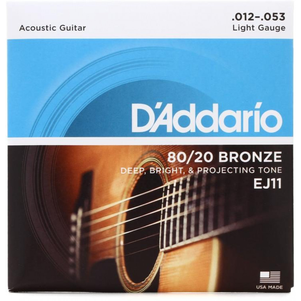 D'Addario EJ11 Light 80/20 Bronze Acoustic Strings - .012-.053