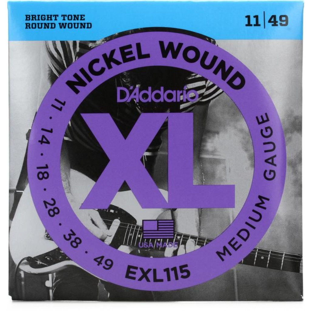 D'Addario EXL115 Nickel Wound Electric Strings -.011-.049 Medium/Blues-Jazz Rock