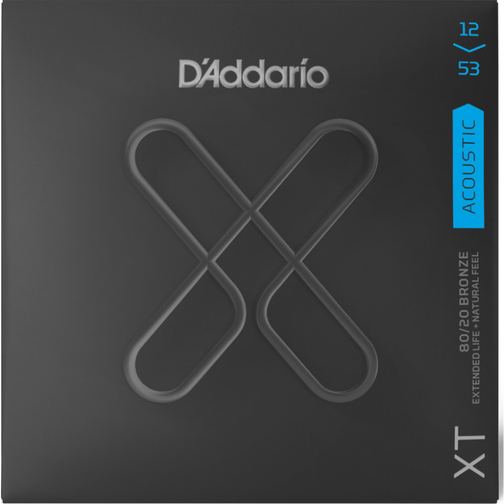 D'Addario XTABR1253 XT 80/20 Bronze Acoustic Guitar Strings -.012-.053 Light